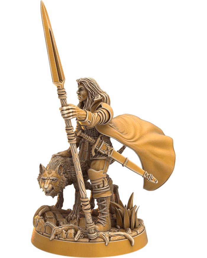 Ranger Kainaar Luprus with Wolf|Dragon's Forge Miniatures|Rangers