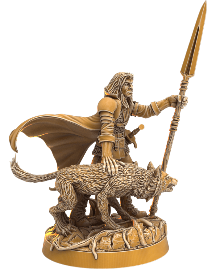 Kainaar Luprus con Lobo|Dragon's Forge Miniatures|Exploradores