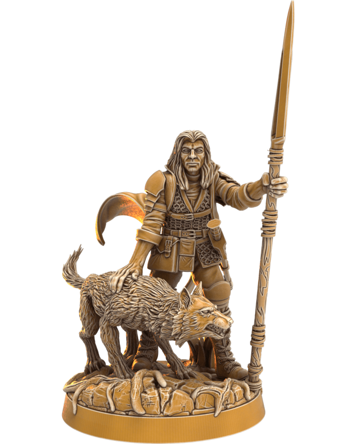 Kainaar Luprus con Lobo|Dragon's Forge Miniatures|Exploradores