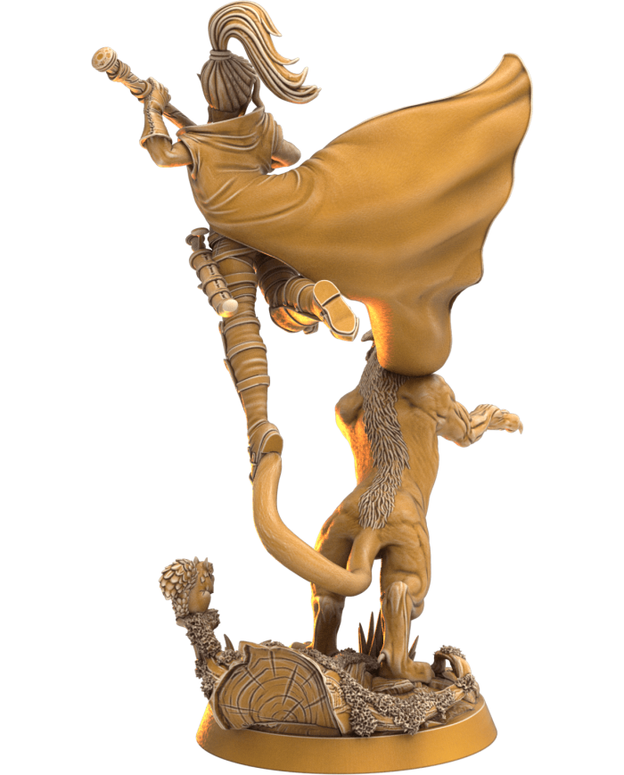 Ranger Therine Proudspear with Direcat|Dragon's Forge Miniatures|Rangers
