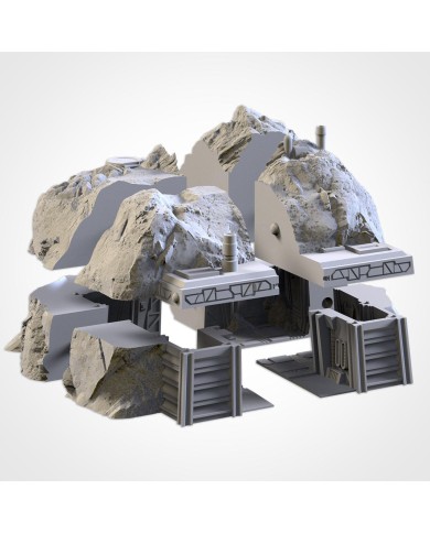 Sci Fi Bunker in Rocks