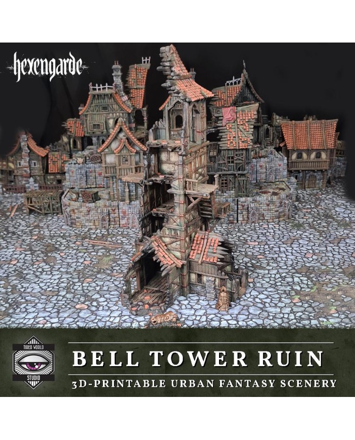 Bell Tower Ruin of Hexengarde City|Tired World Studio|Mordheim Terrain