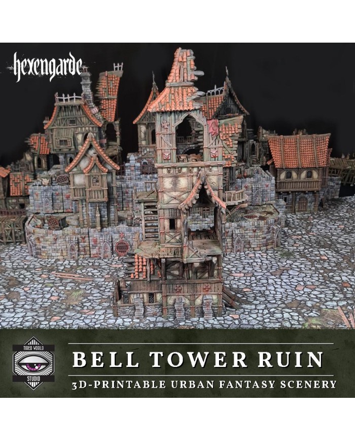 Bell Tower Ruin of Hexengarde City|Tired World Studio|Mordheim Terrain