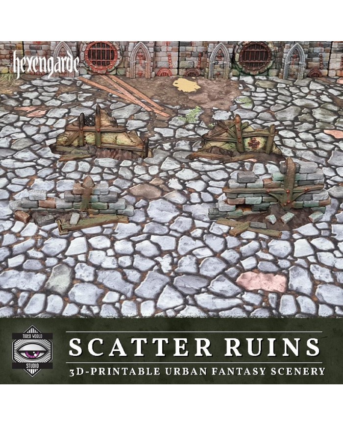 Wall Ruins of Hexengarde City|Tired World Studio|Mordheim Terrain