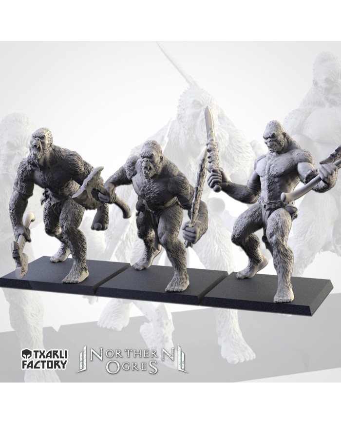 Yetis de los Ogros del Norte (x3)|Txarli Factory Miniatures|Ogros del Norte