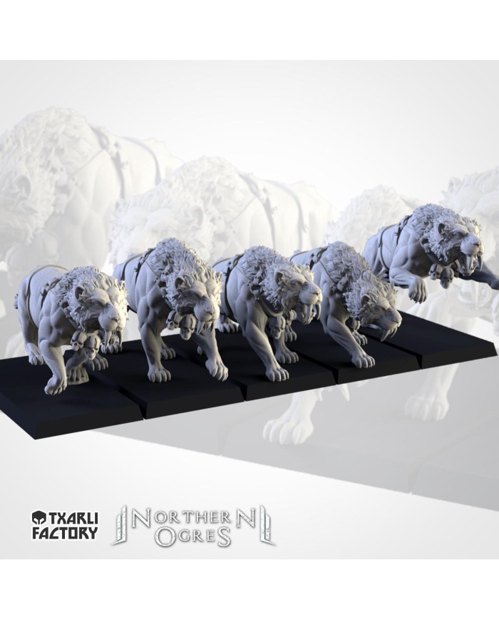 Dientes de Sable de los Ogros del Norte (x5)|Txarli Factory Miniatures|Ogros del Norte