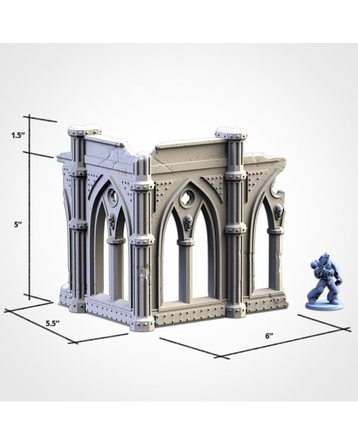 Grimdark Cathedral Ruins  (6"x5,5") - B