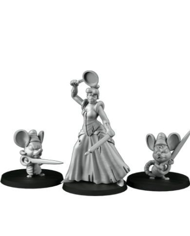 Cinderella with Two Mice - 3 Minis