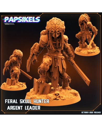 Skull Hunter - Feral Berserker - Argent Leader - 1 Mini