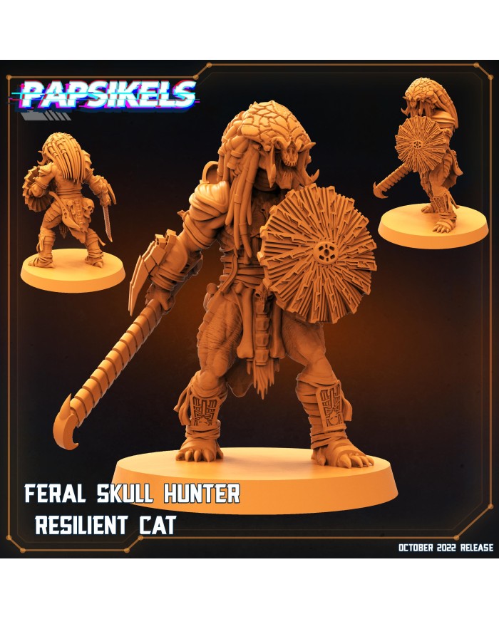 Skull Hunter - Feral Berserker - Resilient Cat - 1 Mini