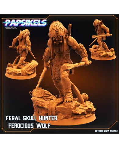 Skull Hunter - Feral Berserker - Ferocious Wolf - 1 Mini