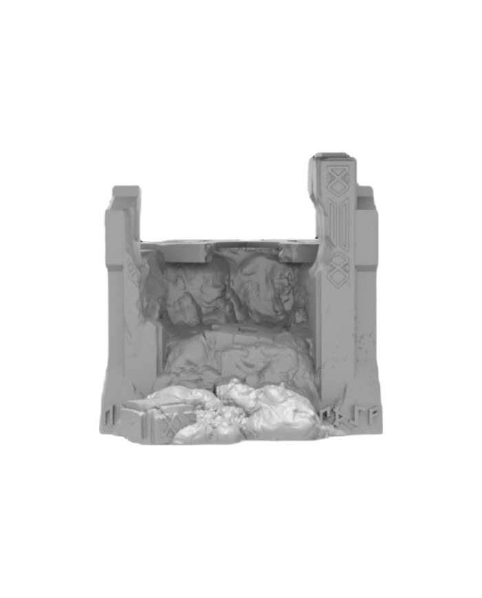Kingdom of Durak Deep - Inward Wall Damaged (30 Degrees)|Conquest Creations|Durak Deep Terrain