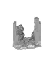 Kingdom of Durak Deep - Inward Wall Ruined (30 degrees)|Conquest Creations|Durak Deep Terrain