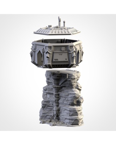 Sci-Fi City Elevated - House on Rocks