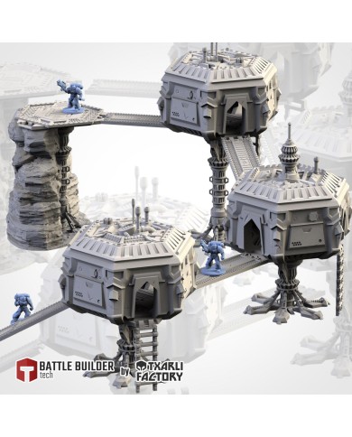 Sci-Fi City Elevated - Heliport on Rocks