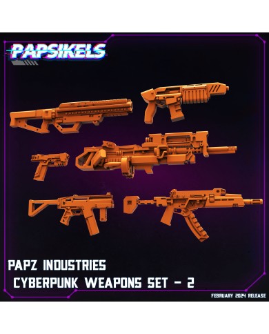 Papz Industries Cyberpunk Weapons Set (x6) - B