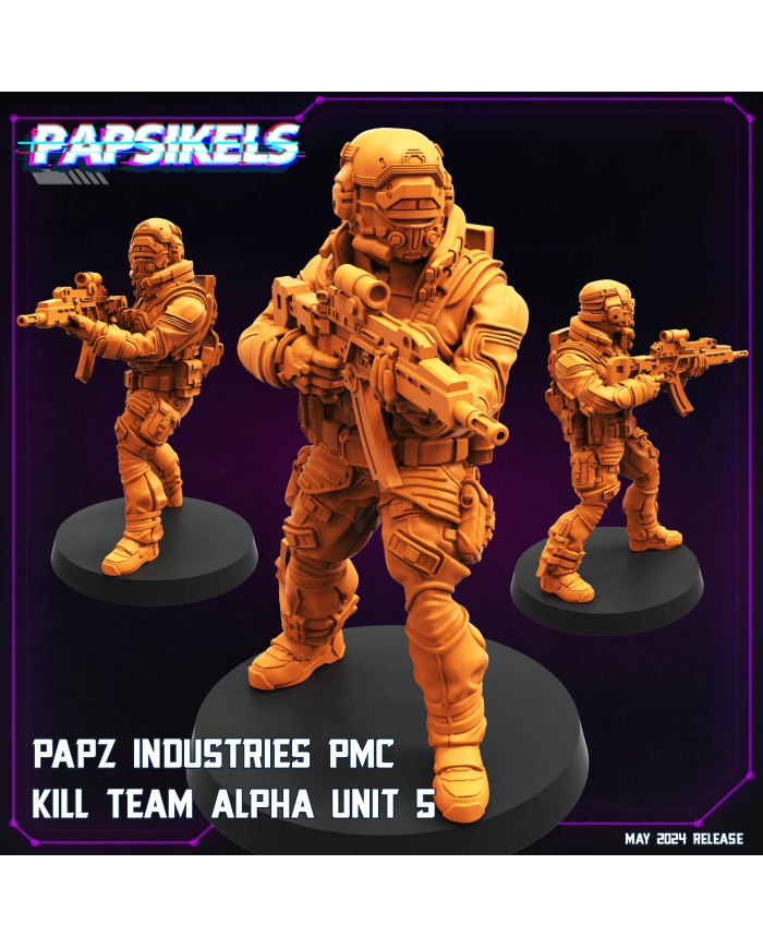 Papz Industries PMC Kill Team Alpha Squad Unit - E - 1 Mini
