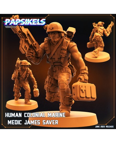 Human Colonial Marine Medic James Saver - 1 Mini