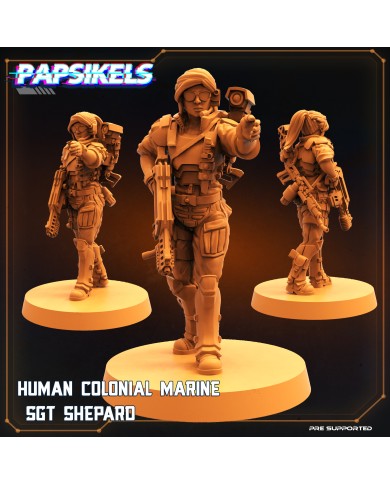 Marine Colonial Humano - Sargento Shepard - 1 Mini