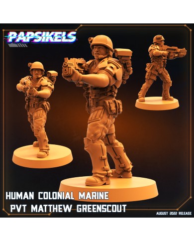 Marine Colonial Humano - PVT Matthew Greenscout - 1 Mini