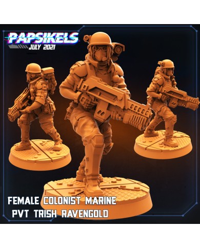 Female Colonist Marine - PVT Trish Ravengold - 1 Mini