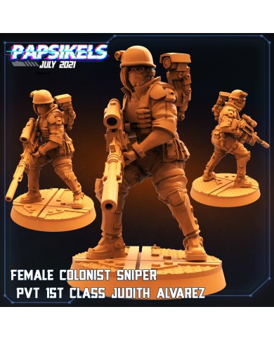Female Colonist Sniper - PVT 1st Class Judith Alvarez - 1 Mini