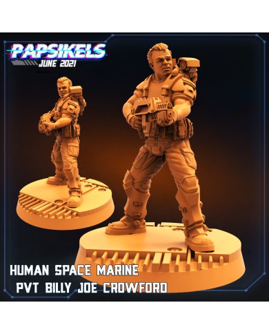 Human Space Marine - PVT Billy Joe Crowford - 1 Mini