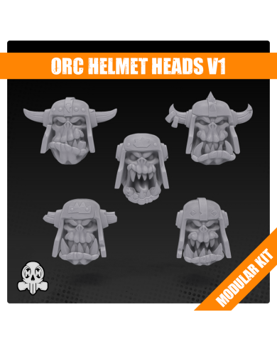 Orc Helmet Heads (x5) - Set A