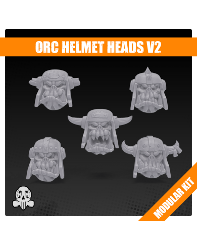 Orc Helmet Heads (x5) - Set B