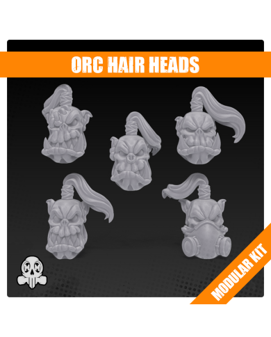 Orc Hair Heads (x5)