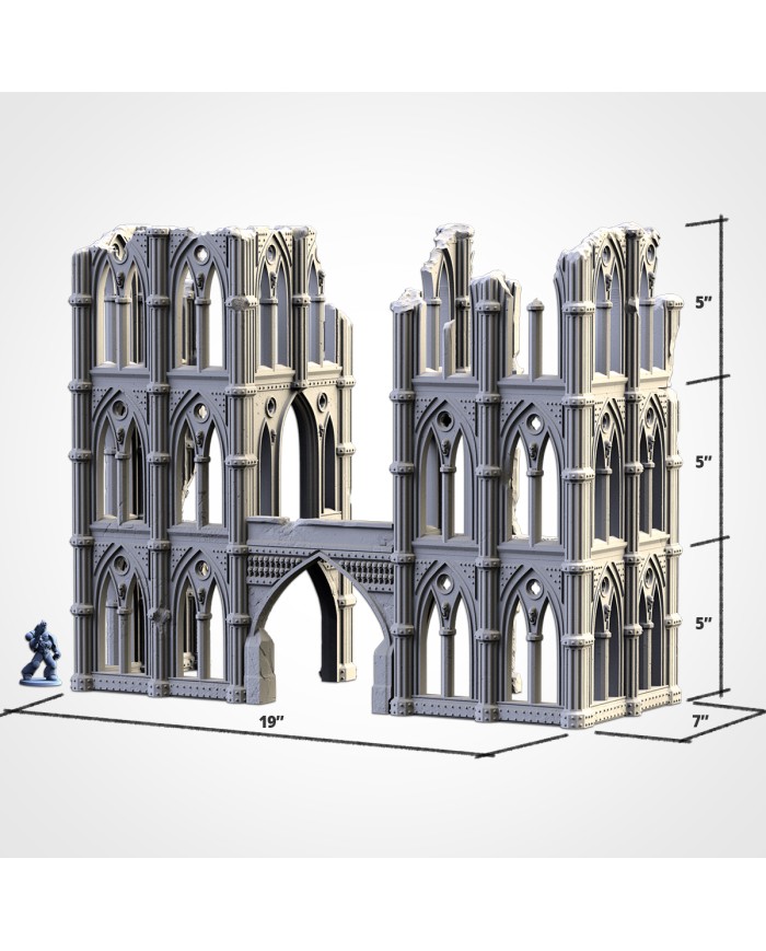 Grimdark Cathedral Ruins (19"x7") - B