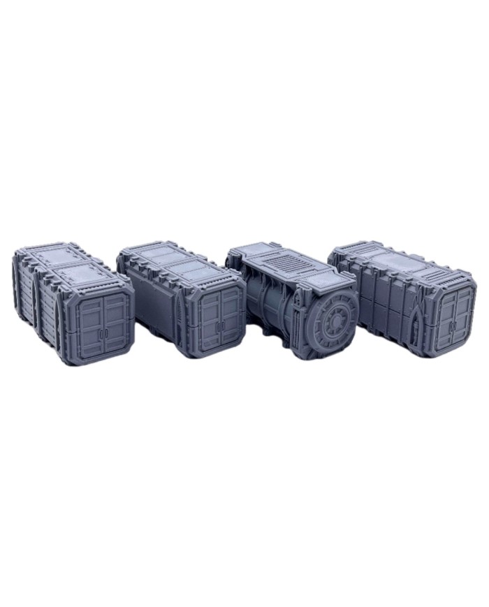 Contenedores Grimdark WTC 40K (x4) | Forbidden Prints | Industrial Grimdark | Terrainandminis