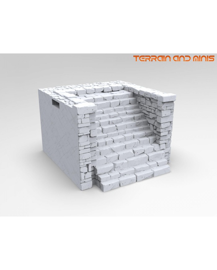 Muro del muelle de Ancrabourg - Escaleras Anchas|3DLayeredscenery|Ciudad Medieval Muro del muelle de Ancrabourg - Escaleras Anchas|3DLayeredscenery|Ciudad Medieval