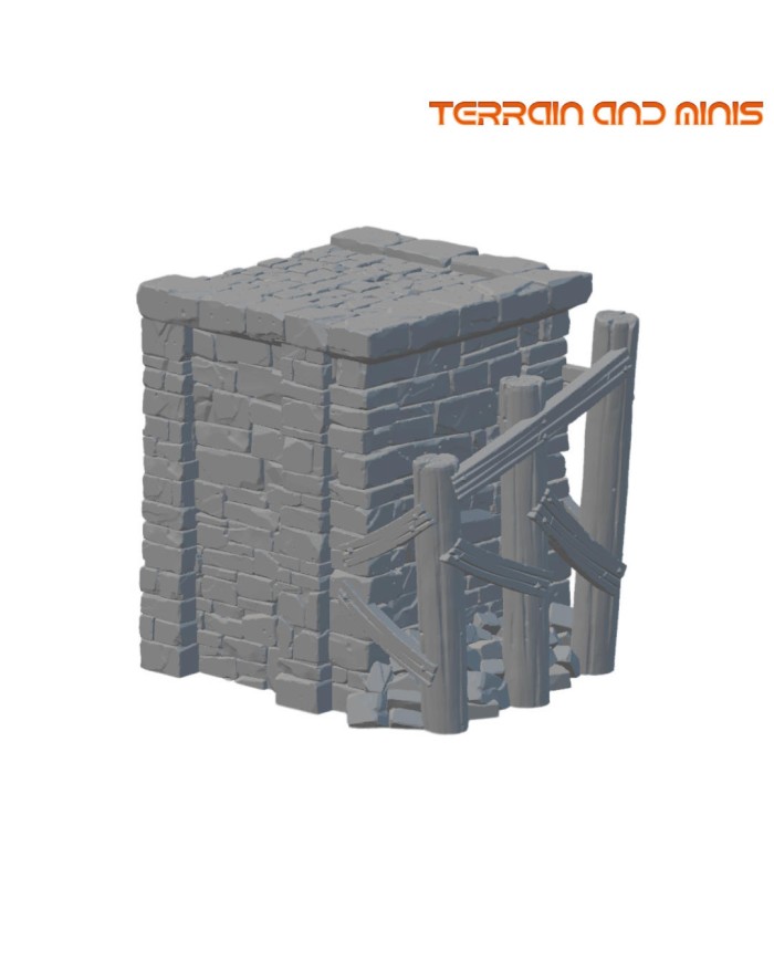 Final Derecho del Muro del muelle de Ancrabourg para unión en T|3DLayeredscenery|Ciudad Medieval Final Derecho del Muro del muelle de Ancrabourg para unión en T|3DLayeredscenery|Ciudad Medieval