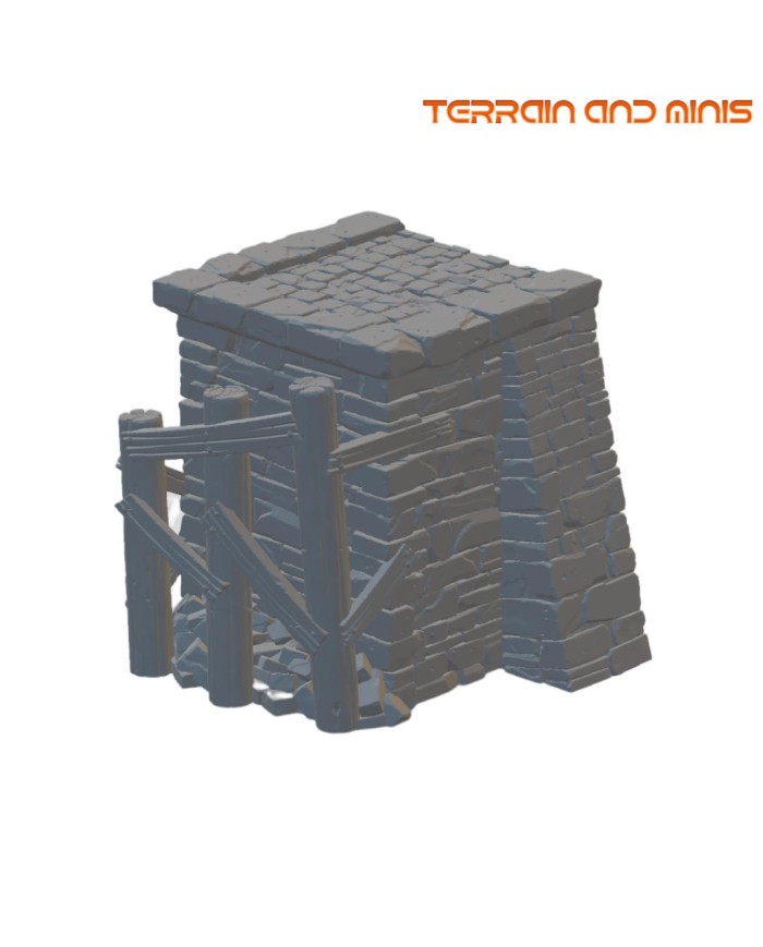 Final Derecho del Muro del muelle de Ancrabourg para unión en T|3DLayeredscenery|Ciudad Medieval Final Derecho del Muro del muelle de Ancrabourg para unión en T|3DLayeredscenery|Ciudad Medieval