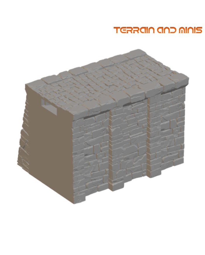 Muro del muelle de Ancrabourg para unión en T - V1|3DLayeredscenery|Ciudad Medieval Muro del muelle de Ancrabourg para unión en T - V1|3DLayeredscenery|Ciudad Medieval