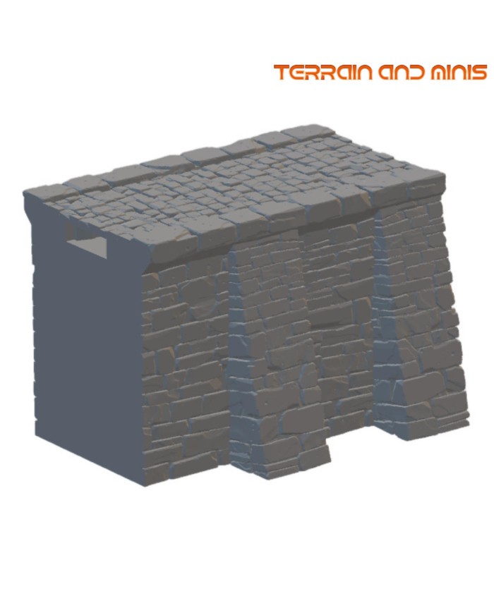 Muro del muelle de Ancrabourg para unión en T - V1|3DLayeredscenery|Ciudad Medieval Muro del muelle de Ancrabourg para unión en T - V1|3DLayeredscenery|Ciudad Medieval