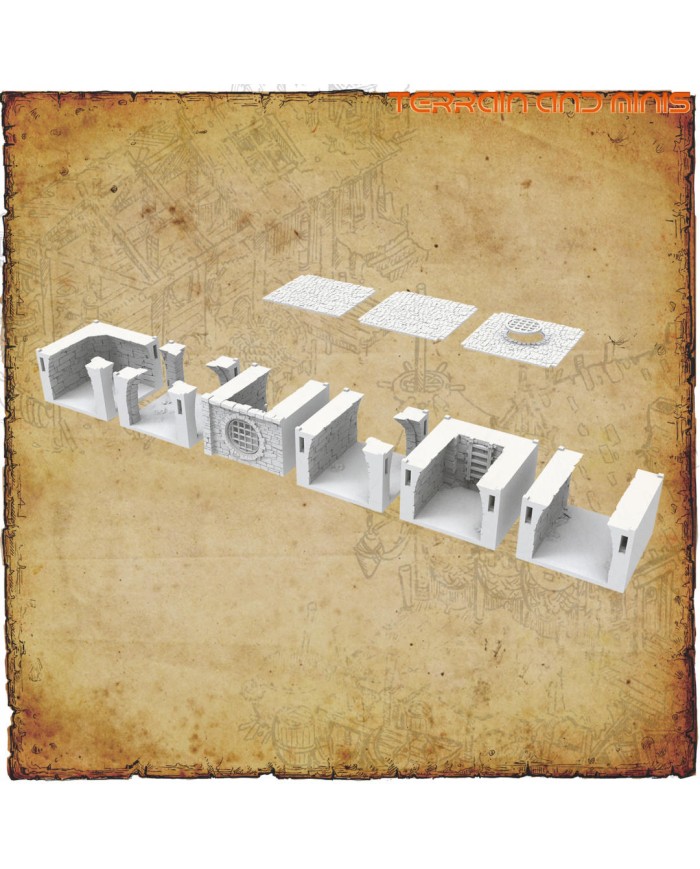 Alcantarillas de Ancrabourg|3DLayeredscenery|Puerto Medieval ModularAncrabourg - Modular Sewers