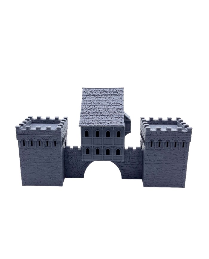 Puerta de Entrada con Torres Gemelas de Ancrabourg  - B | 3DLayeredscenery | Ciudad Medieval | Terrainandminis