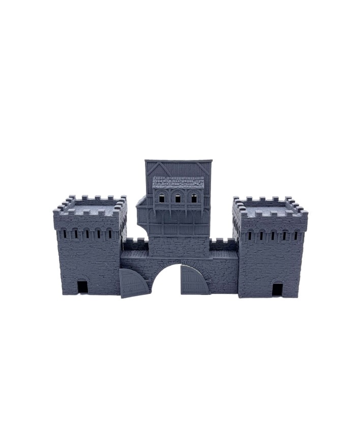 Puerta de Entrada con Torres Gemelas de Ancrabourg  - B | 3DLayeredscenery | Ciudad Medieval | Terrainandminis