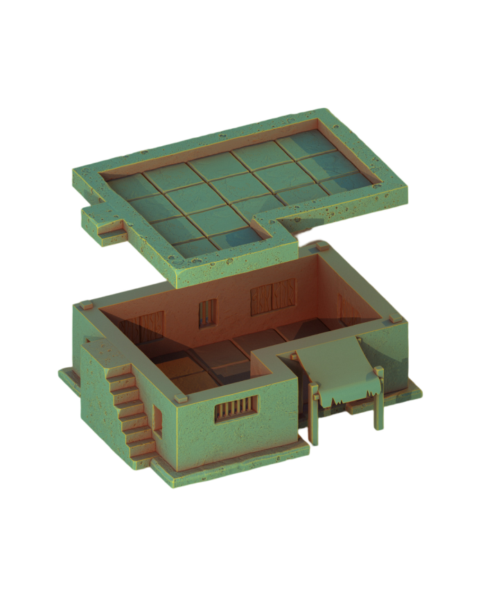 Egyptian House with Stairs