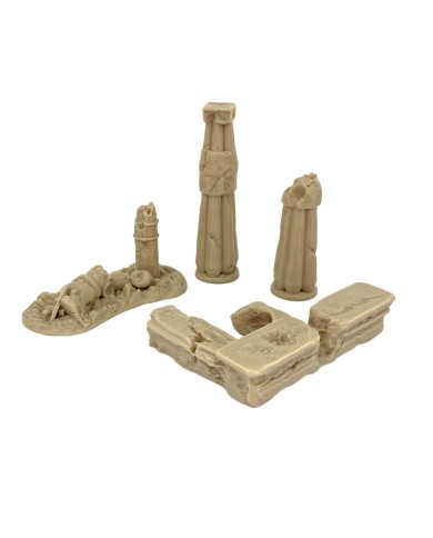 Ruined Egyptian Columns Set