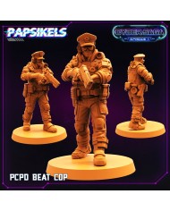 PCPD - Patrullero - E - 1 Mini | Papsikels Miniatures | Policías Ciberpunk | Terrainandminis