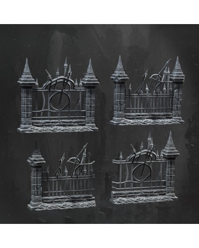 Damaged Graveyard Fences Set