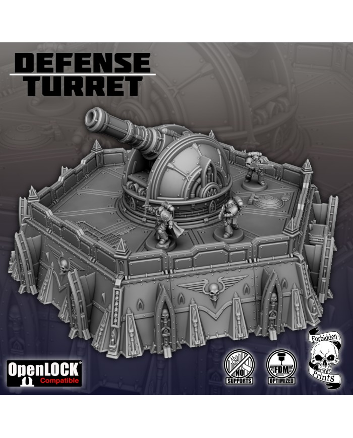 Torreta Defensiva Grimdark Fortificada - Versión 1 | Forbidden Prints | Defensas Grimdark | Terrainandminis