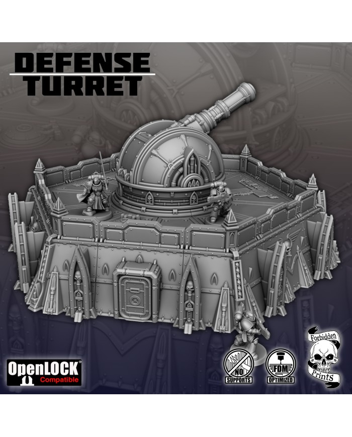 Fortified Grimdark Defensive Turret - Version 1 | Forbidden Prints | Grimdark Defenses | Terrainandminis