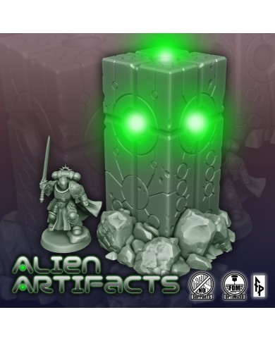 Alien Artifacts - Obelisk A with Rocks - Hollow Version