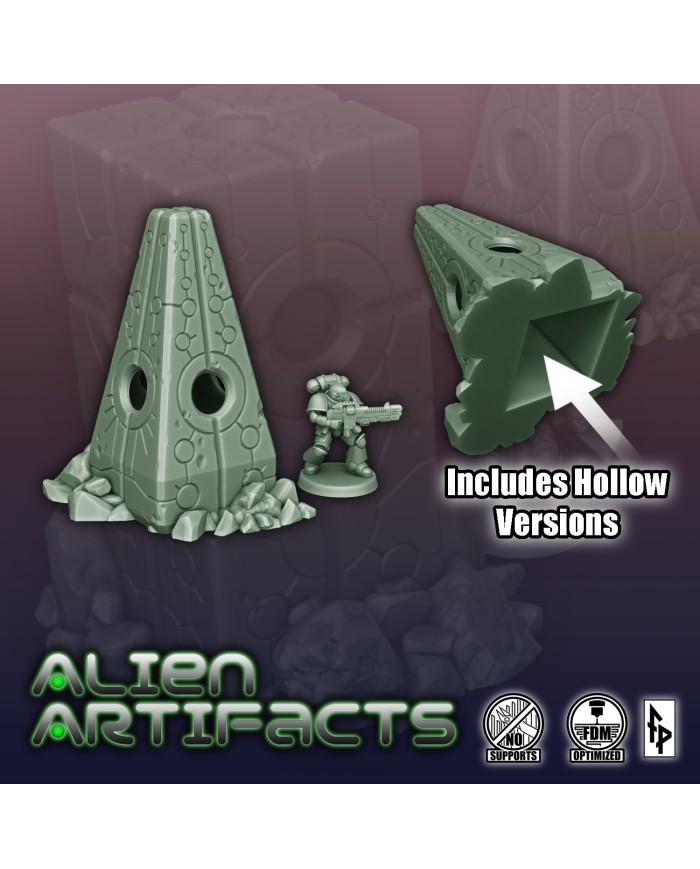 Alien Artifacts - Obelisk A with Rocks - Hollow Version