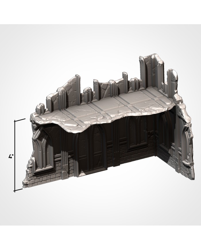 Ruinas Clásicas en L (8"x4") - A|Txarli Factory|Escenografía Ruinas 40K