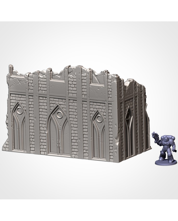 Classic Ruins in L-Shape (8"x4") - B|Txarli Factory|40K Ruins Terrain